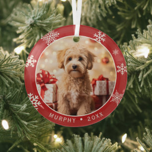 Glas-Hunde-Liebhaber-Weihnachts-Schmuck mit Schnee Ornament Aus Glas