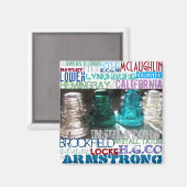 Glas-Isolatoren TELECOM-History-Magnet Magnet (Vorderseite/Rückseite)