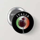Glas italienischen Weins - Italien, Italien Button (Vorne & Hinten)