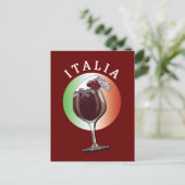 Glas italienischen Weins - Italien, Italien Postkarte (Stehend Vorderseite)