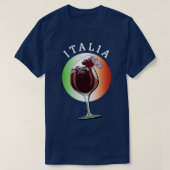 Glas italienischen Weins und italienische Flagge T-Shirt (Design vorne)