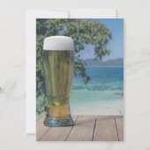 Glas Leichtbier am Strand Einladung (Rückseite)