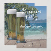 Glas Leichtbier am Strand Einladung (Vorne/Hinten)