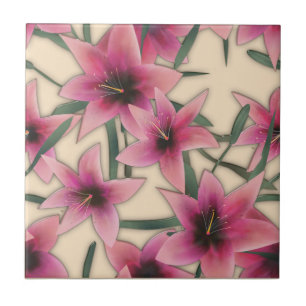 Glas, Lilien, Fliesen