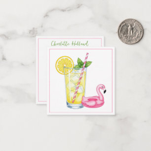 Glas Limonade mit Flamingo Mitteilungskarte