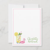 Glas Limonade mit Flamingo Mitteilungskarte (Vorderseite)
