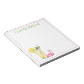 Glas Limonade mit Flamingo Notizblock (angewinkelt)