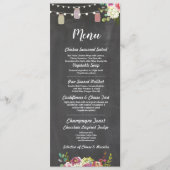 Glas-Menü-Hochzeits-Empfangs-rustikale Kreide mit Menükarte (Vorderseite)