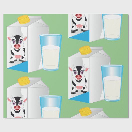 Glas Milch Geschenkpapier (Flach)
