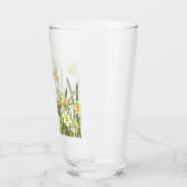 Glas mit Blumenrand, gelbe Narzissen (Links)