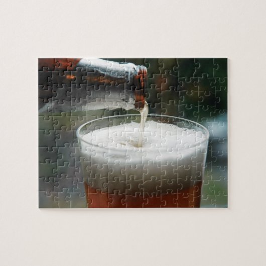 Glas mit Flasche - Puzzle (Horizontal)