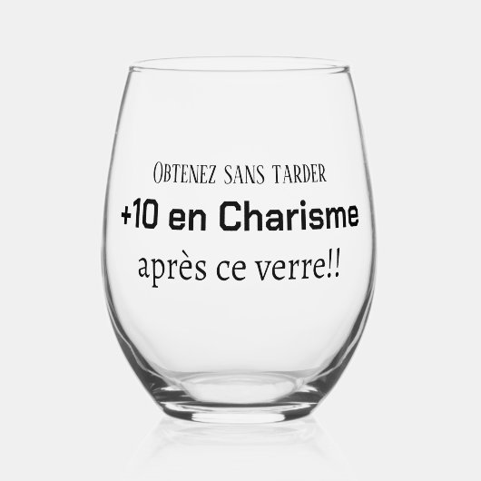 Glas mit humortischem Wein (Vorderseite)