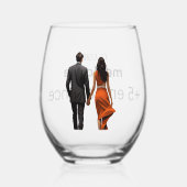 Glas mit humortischem Wein (Rückseite)