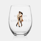 Glas mit humortischem Wein (Rückseite)