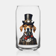 Glas mit Hundedruck