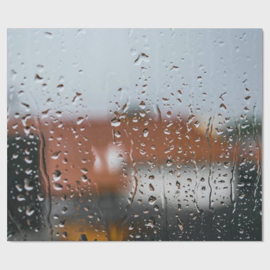 Glas mit Regentropfen Geschenkpapier (Flach)