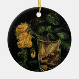 Glas mit Rose von Vincent van Gogh Keramik Ornament