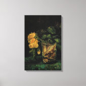 Glas mit Rose von Vincent van Gogh Leinwanddruck (Vorderseite)
