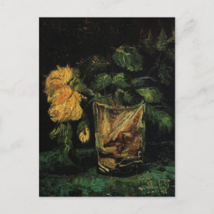 Glas mit Rose von Vincent van Gogh Postkarte