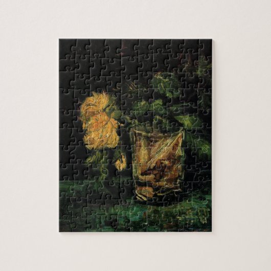 Glas mit Rose von Vincent van Gogh Puzzle (Vertikal)