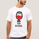 Glas mit Rotwein und Text vin Rouge T-Shirt (Vorderseite)