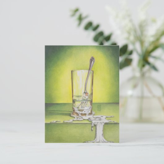 Glas mit Schmelzgabel Postkarte (Stehend Vorderseite)