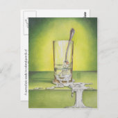 Glas mit Schmelzgabel Postkarte (Vorne/Hinten)