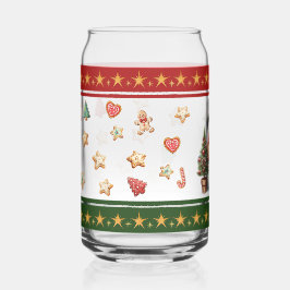Glas mit Schneemann und Weihnachtskeksen