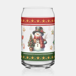 Glas mit Schneemann und Weihnachtskeksen