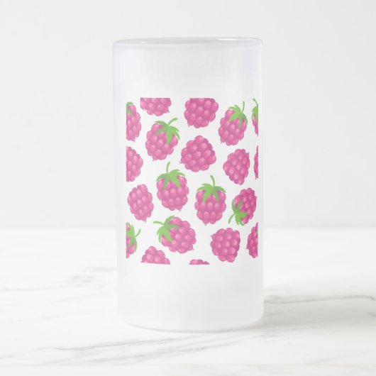 Glas mit sommerlicher Himbeerfrucht Mattglas Bierglas (Mittel)
