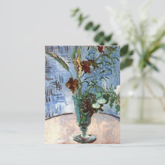 Glas mit wilden Blume, Vincent van Gogh Postkarte (Stehend Vorderseite)