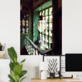 Glas Mortar und Pestle auf Windows Poster (Heimbüro)