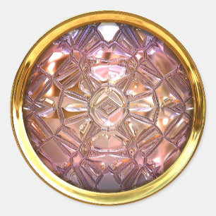 Glas-Nähknopf rosa Gold Runder Aufkleber