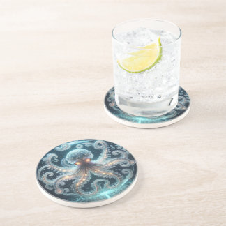 Glas-Oktopus 2 Sandstein-Getränkeuntersetzer Getränkeuntersetzer