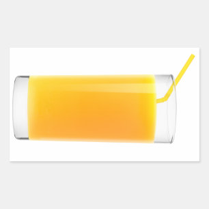 Glas Orangensaft Rechteckiger Aufkleber