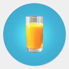 Glas Orangensaft Runder Aufkleber