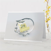 Glas Piggy Bank IOU Karte (Gelbe Blume)