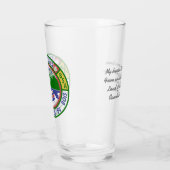 Glas Pint mit Kanu Trails Coed Patch (Links)