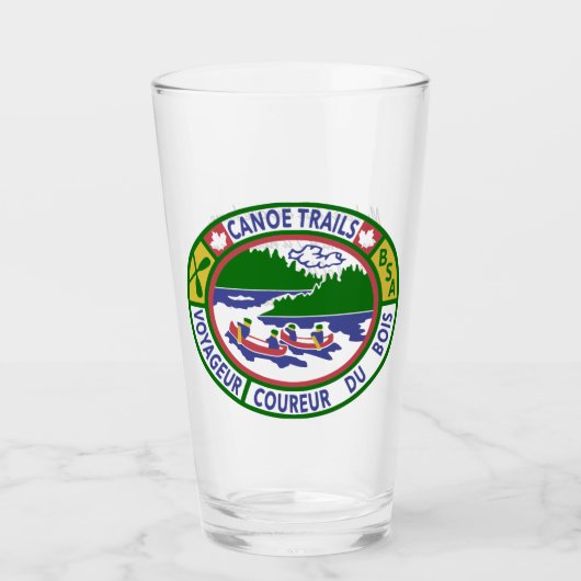 Glas Pint mit Kanu Trails Coed Patch (Vorderseite)