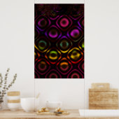 Glas | Rainbow Fraktal Art Poster (Küche)