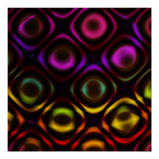 Glas | Rainbow Fraktal Art Poster (Vorderseite)