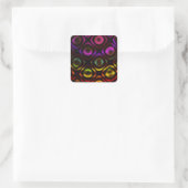 Glas | Rainbow Fraktal Art Quadratischer Aufkleber (Tasche)