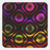 Glas | Rainbow Fraktal Art Quadratischer Aufkleber (Vorderseite)