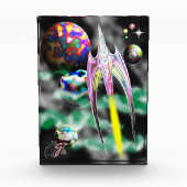 Glas-Raketen-Farbillustration Acrylblock Fotoblock (Vorderseite)