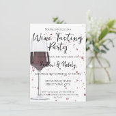 Glas Rotwein Aquarell Einladung (Stehend Vorderseite)