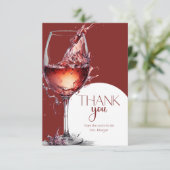 Glas Rotwein Brautparty Vielen Dank Karte (Stehend Vorderseite)