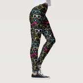 Glas-Schauspiel-gemustertes Leggings-Schwarzes Leggings (Rechts)