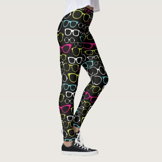 Glas-Schauspiel-gemustertes Leggings-Schwarzes Leggings (Rechts)