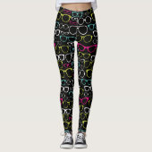 Glas-Schauspiel-gemustertes Leggings-Schwarzes Leggings (Vorderseite)