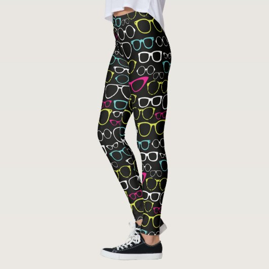 Glas-Schauspiel-gemustertes Leggings-Schwarzes Leggings (Links)